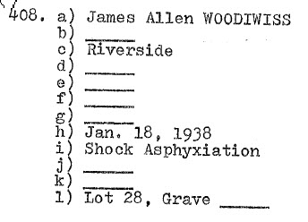 James Allen Woodiwiss 1938 Lot 28 Sect D row 6