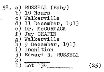 Russell (baby) 1913 Lot 134 (Edward Russell)