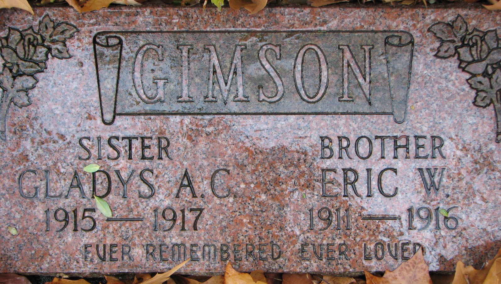 GIMSON-Gladys A.G. 1915-1917_Eric W. 1911-1916