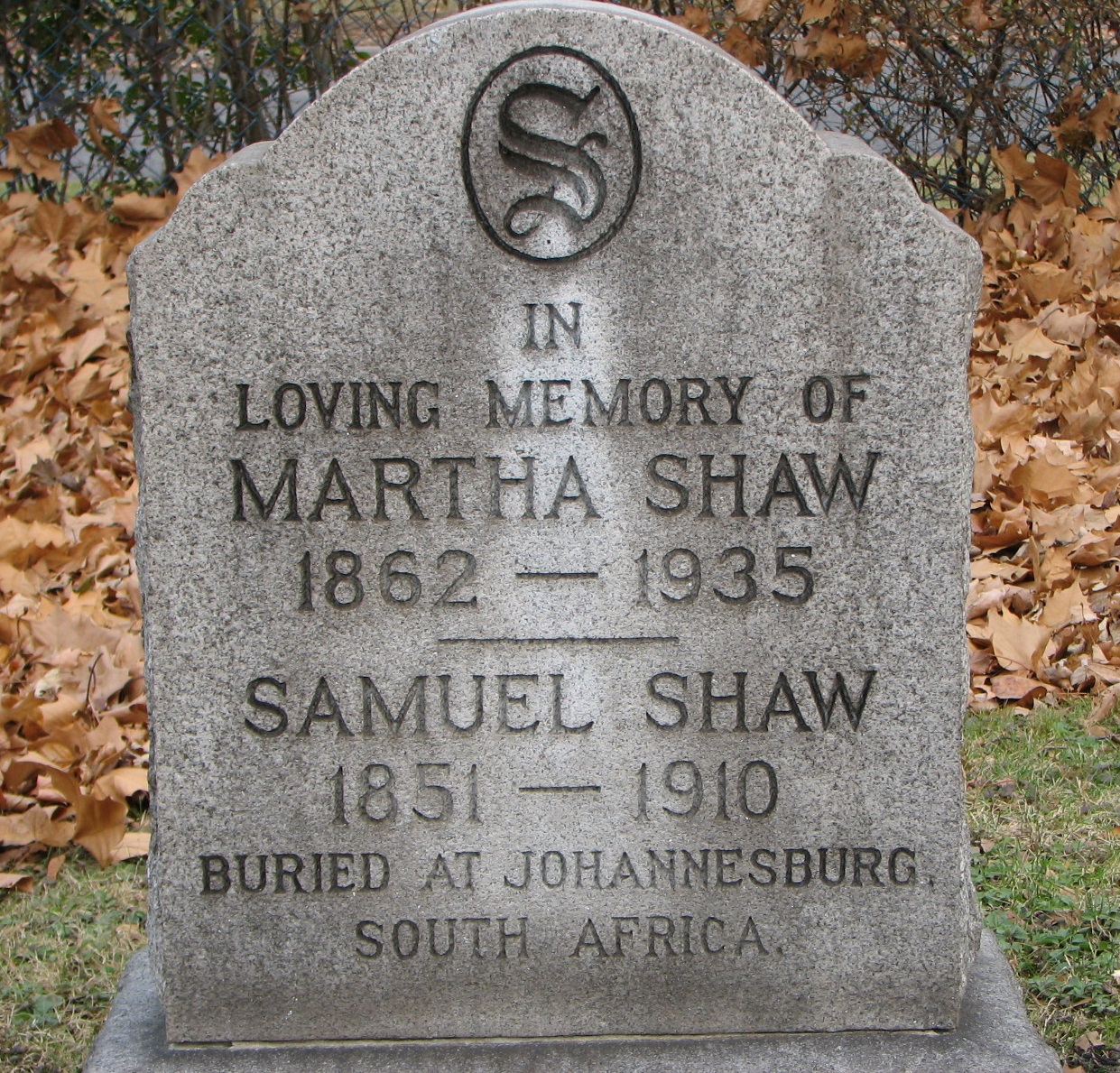 Martha SHAW 1862-1935 _ Samuel Shaw 1851-1910