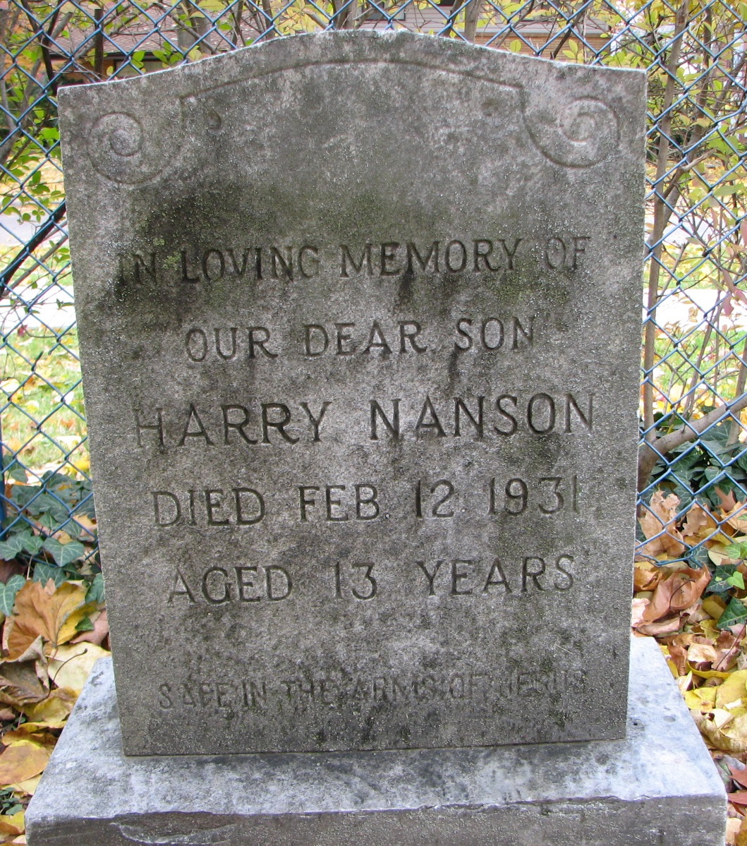 Harry NANSON 1918-1931 Sect D row 1