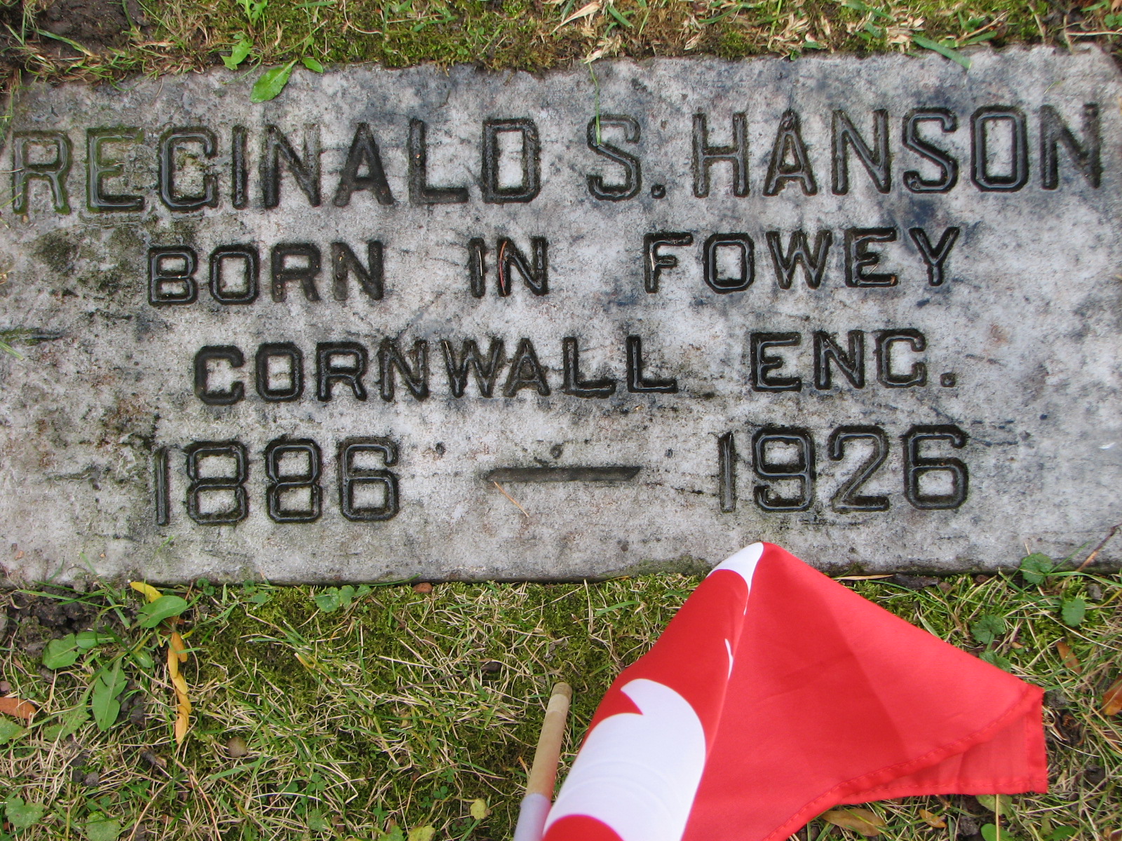 Reginal S. Hanson 1886-1926_ SMACW Cemetery