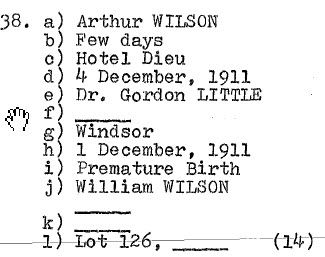 Arthur Wilson 1911 Lot 126