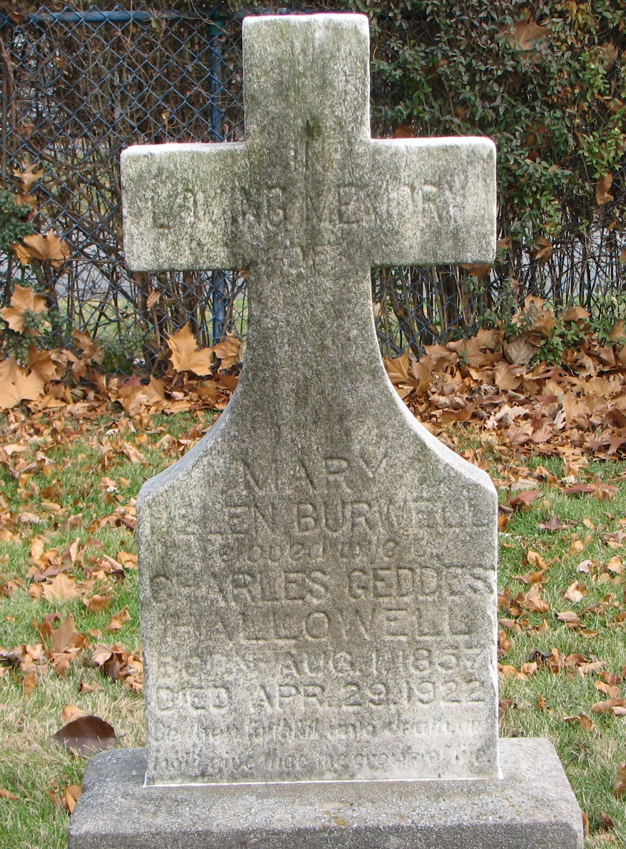 Helen Burwell HALLOWILL-1857-1922 - spouse Charles Geddes Hallowell -  SMACW Cemetery