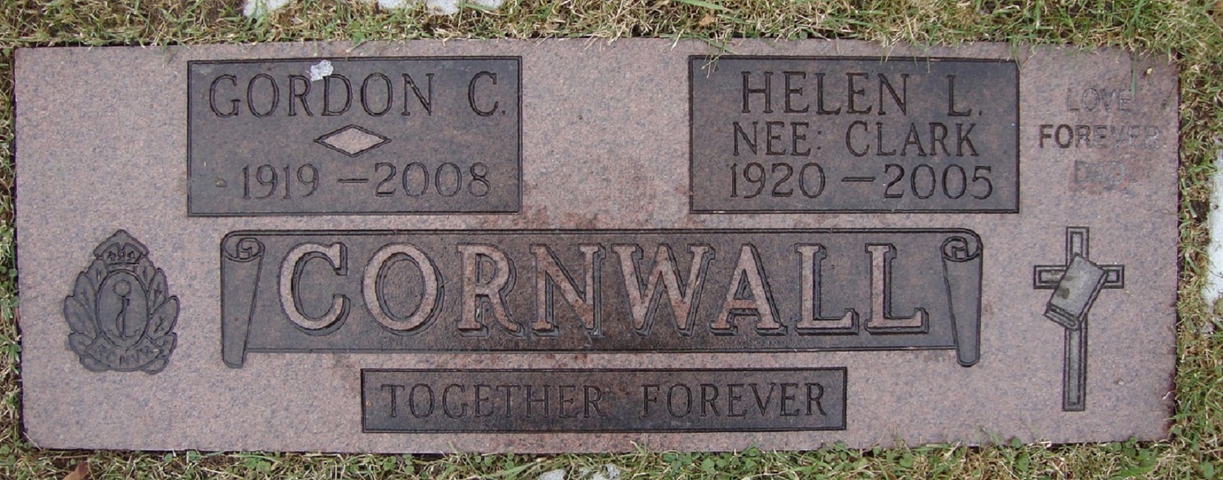 Gordon C Cornawall 1919-2008 (NAVY) Helen CLARK-CORNWALL 1920-2005