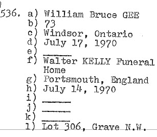 William Bruce GEE 1897-1970_ Lot 306 NW _Sect D Row 7