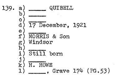 Quibell (baby), 1921 Grave 174