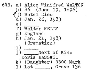 Alice Winifred WALTON 1896-1983 Grave 136