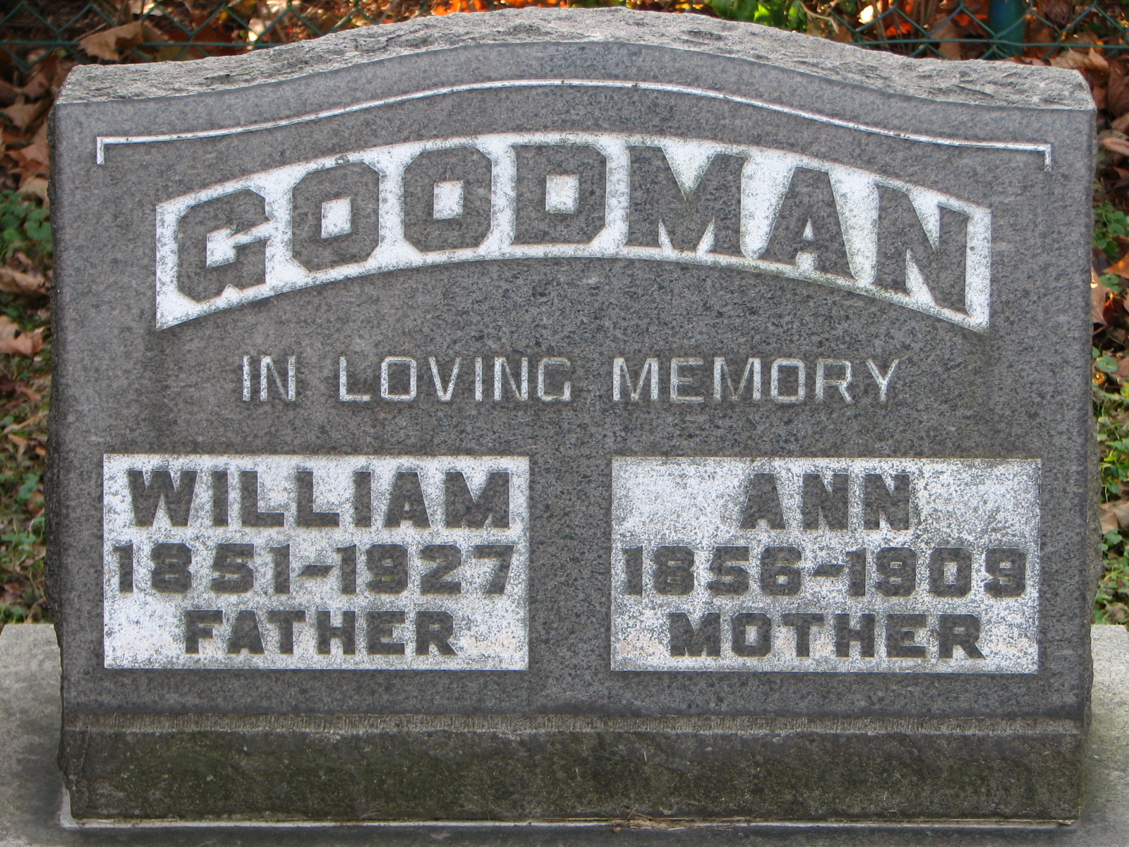 GOODMAN-William 1851-1927_Ann 1856-1909
