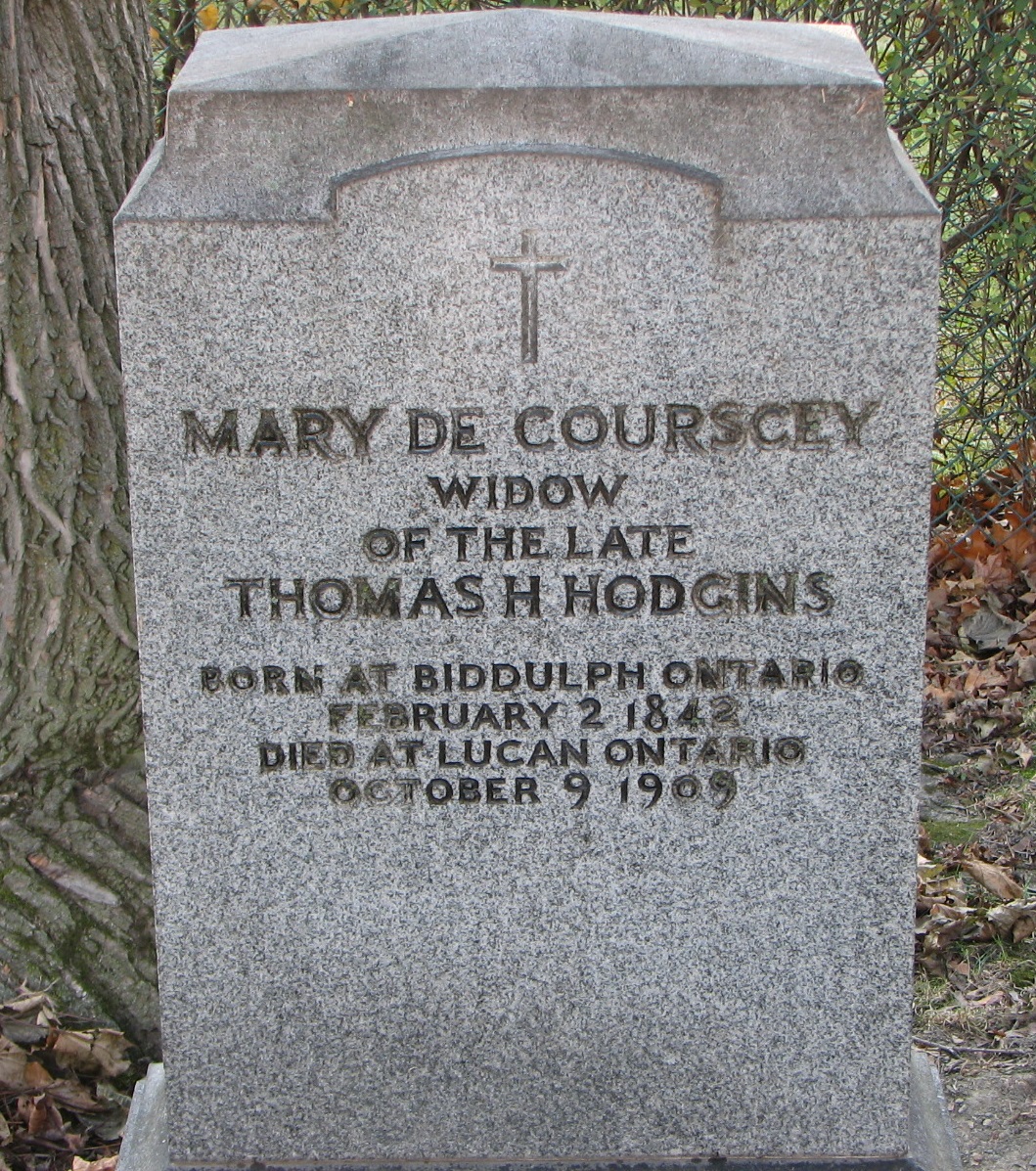 Mary De Courscey 1842-1909, Biddulph, ON _ spouse Thomas H Hodgins