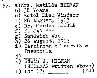 Mrs Matilda Hilman (Hillman) 1875-1913, Lot 139