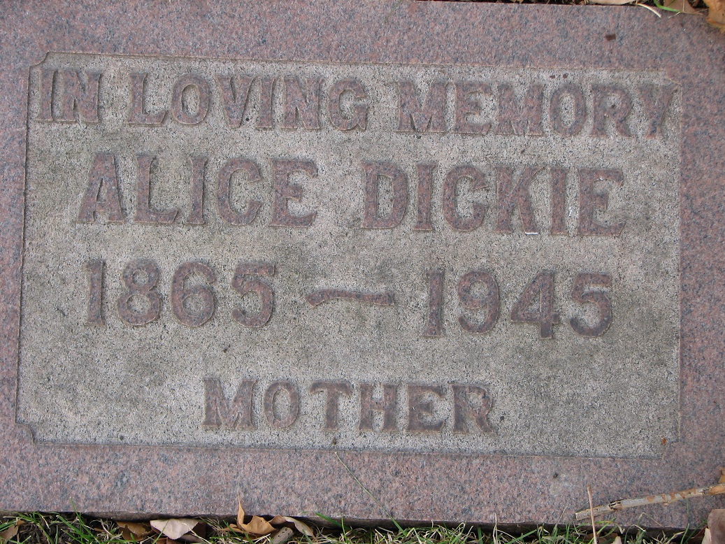 Alice Dickie 1865-1945 Sect E Row 5