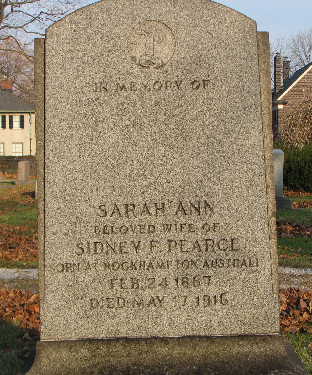 Sarah Ann Pearce 1867-1916 Spouse Sidney F. Pearce