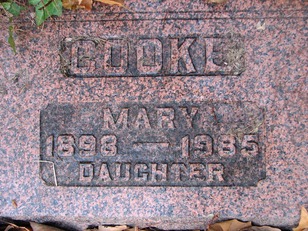 Mary Cooke 1898-1985 daughter