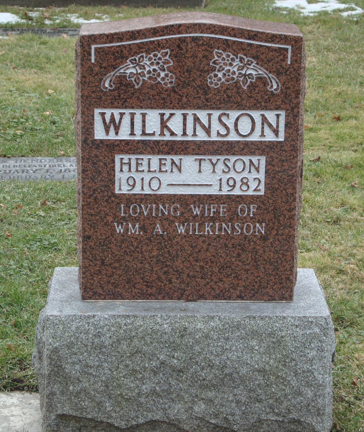 Helen Tyson Wilkinson 1910-1985 spouse Wm A. Wilkinson