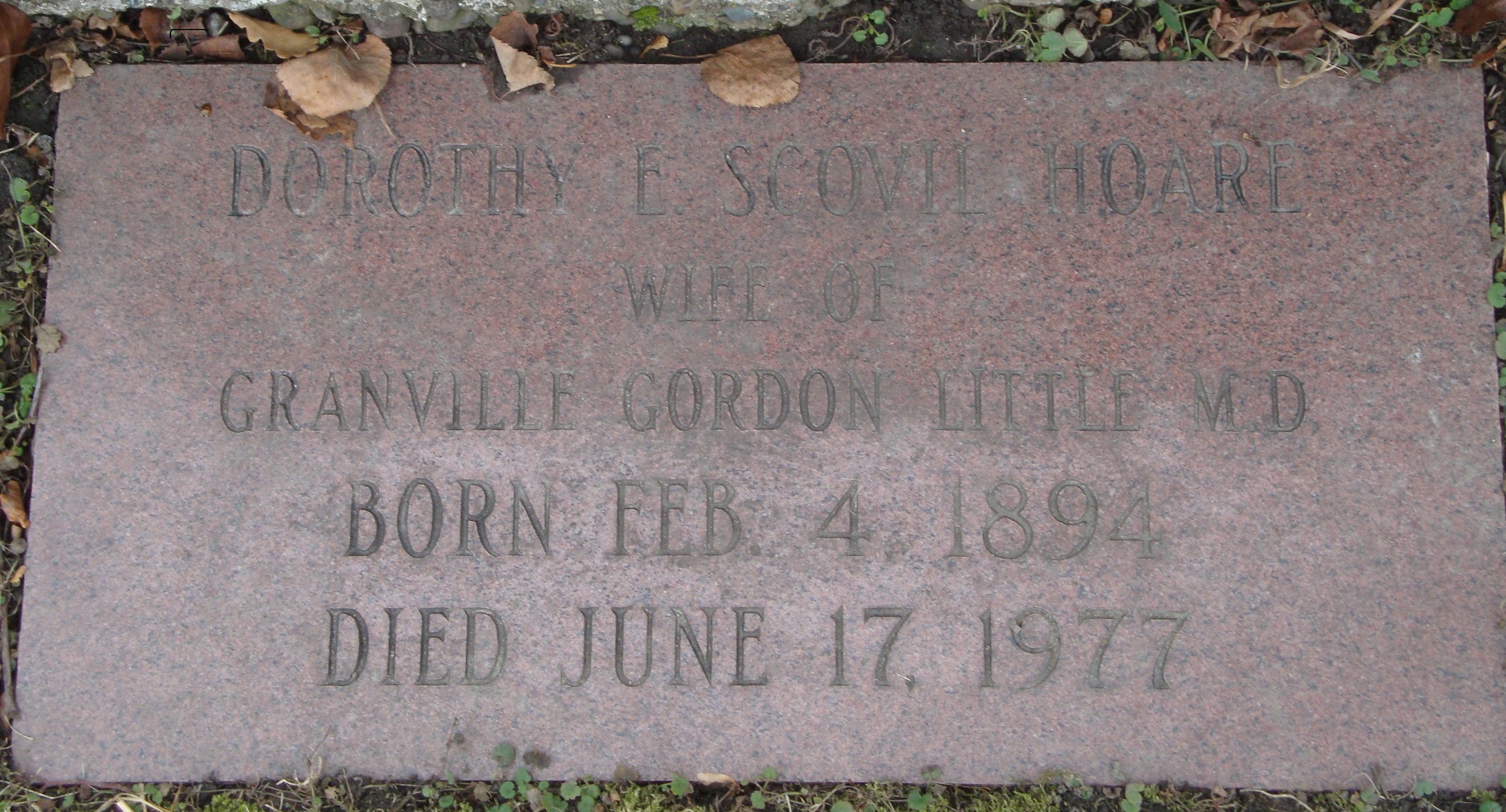 Dorothy E Scovil Hoare Little 1894-1977 - spouse Dr LITTLE