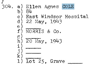 Ellen Agnes COLE 1889-1945 Lot 25