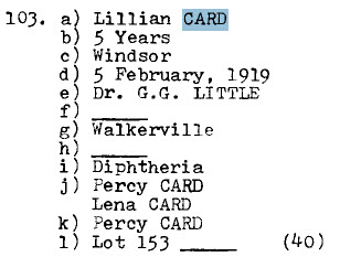 Lillian CARD 1914-1919 Lot 153