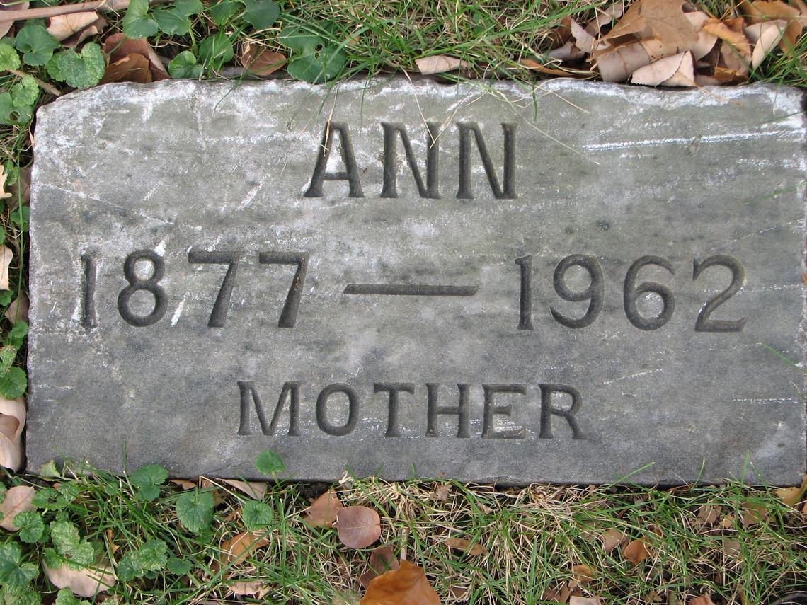 Ann 1877-1962, Sect E Row 5