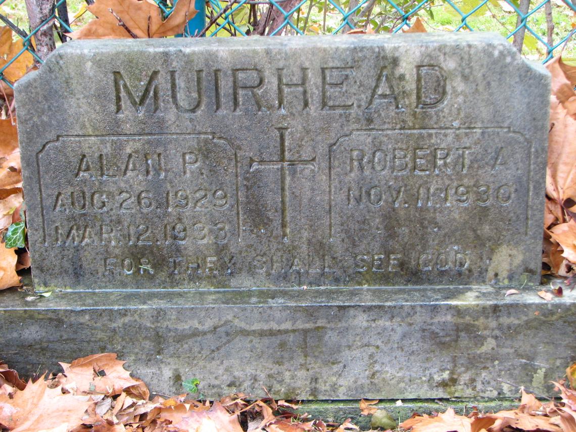 MUIRHEAD-Alan P. 1929-1933 _ Robert A 1930 Sect E row 6