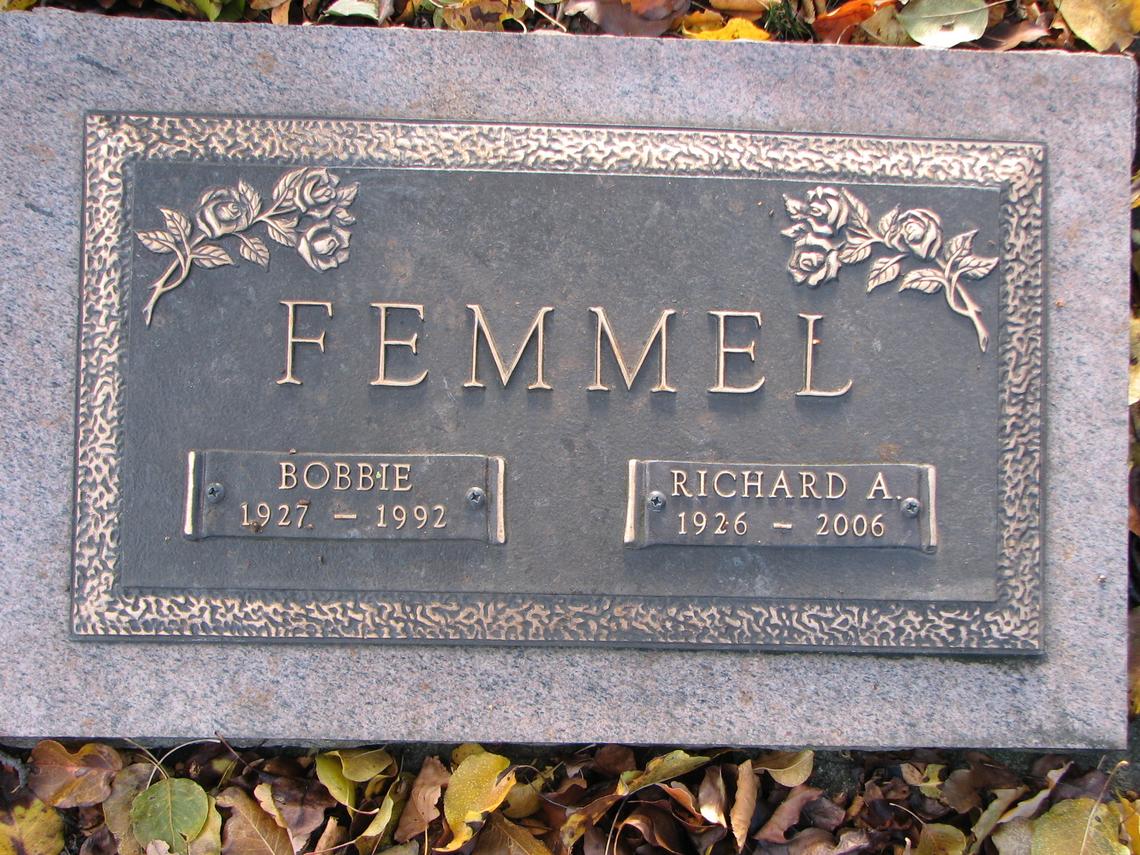 Bobbie 1927-1992_Richard A FEMMEL 1926-2006