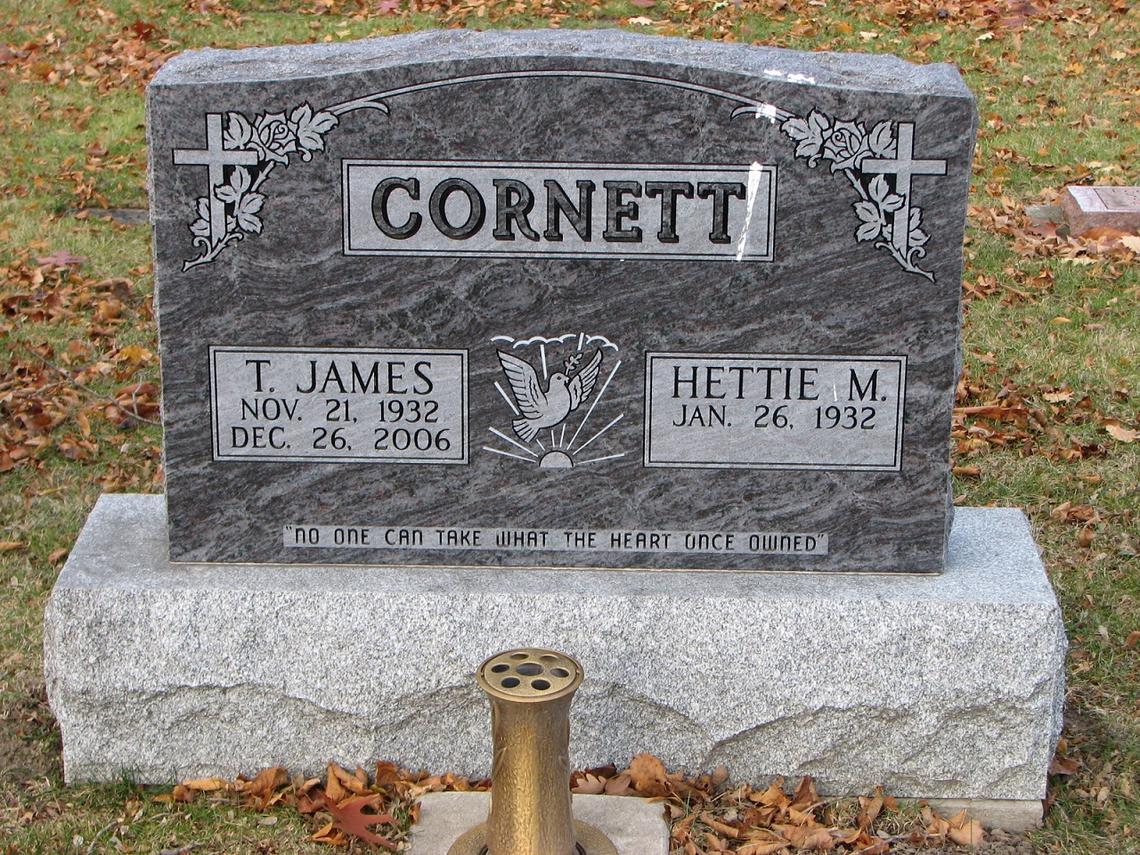 T. Jaes Cornett 1932-2006 _ Hettie Cornett 1932 (pic taken 2013)