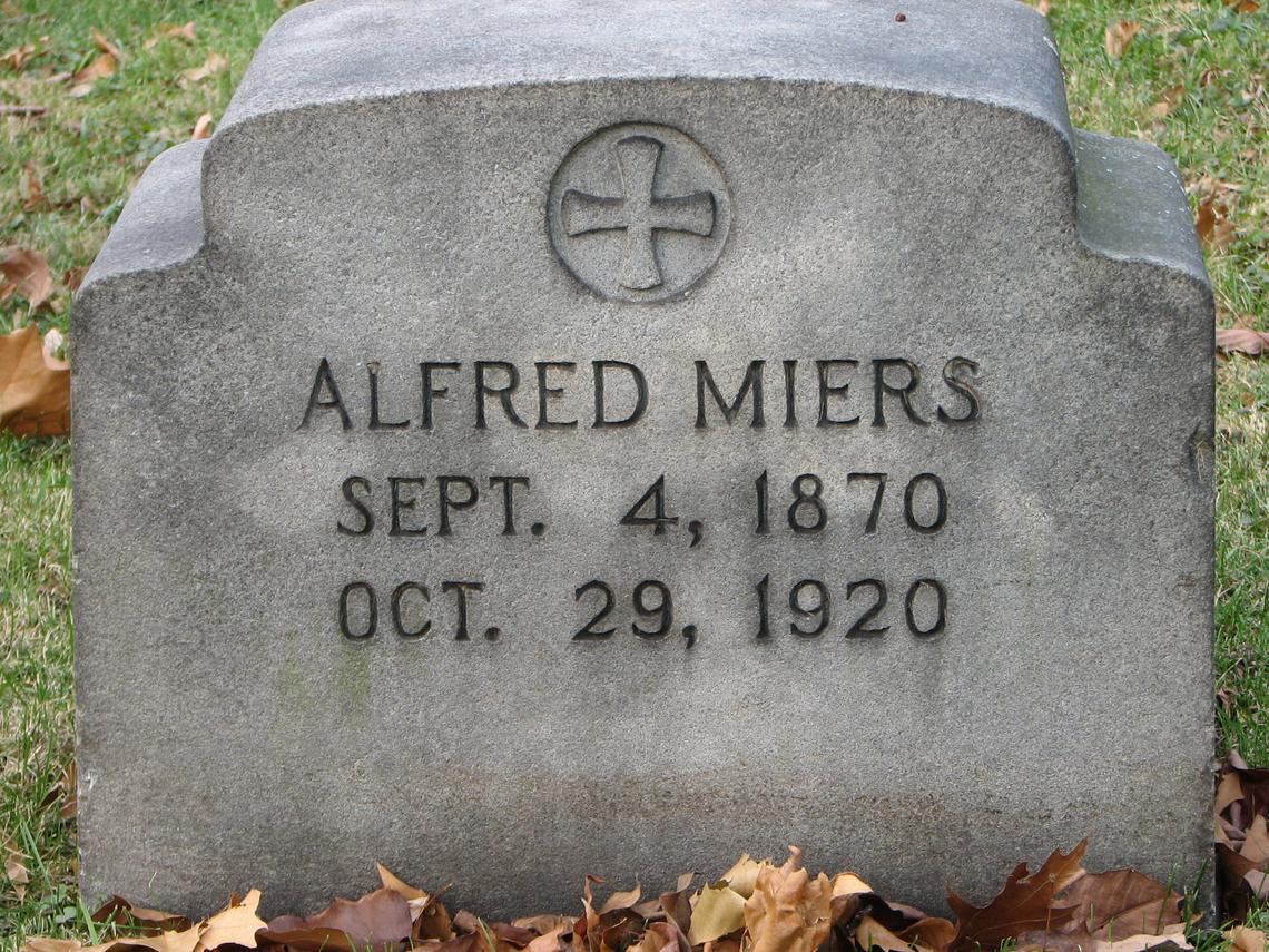 Alfred Miers 1870-1920 Sect E row 1