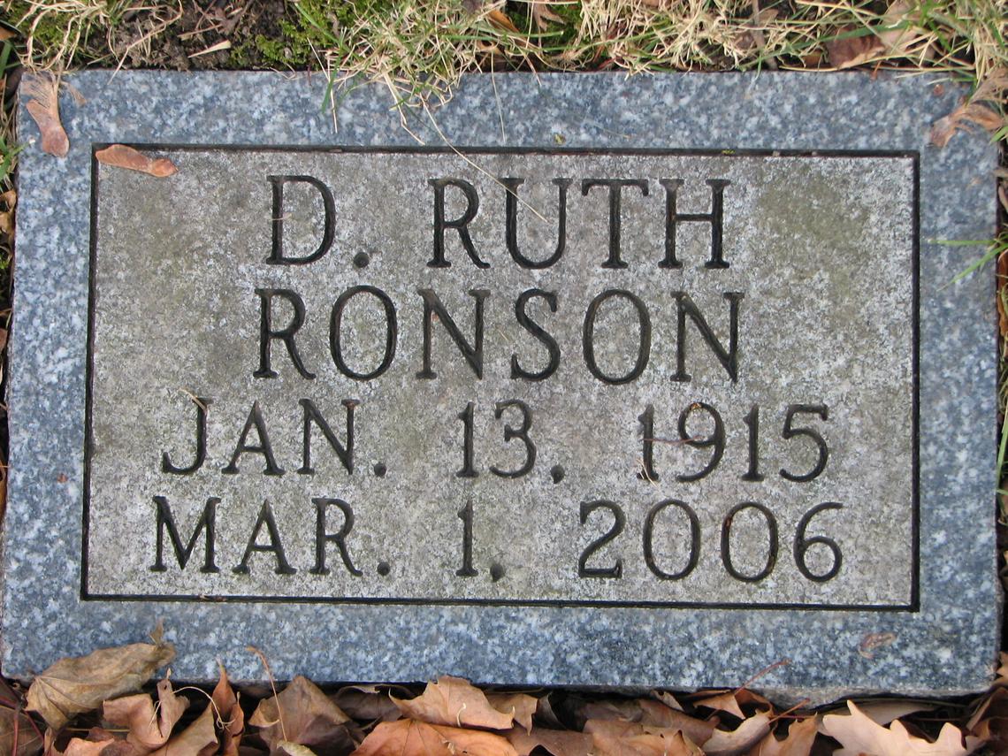 D. Ruth Ronson 1915-2006