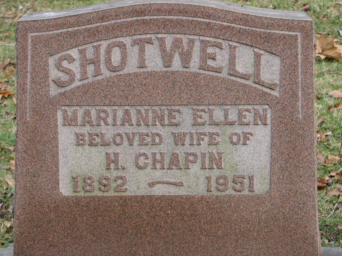 Marianne Ellen Chapin 1892-1951 _ Sect E row 3