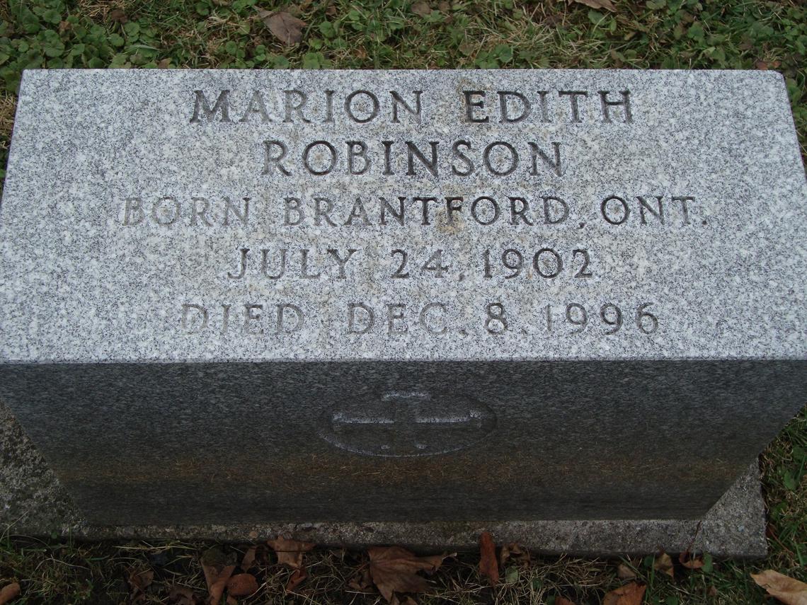 Marion Edith Robonson 1902-1996 (Brantford)