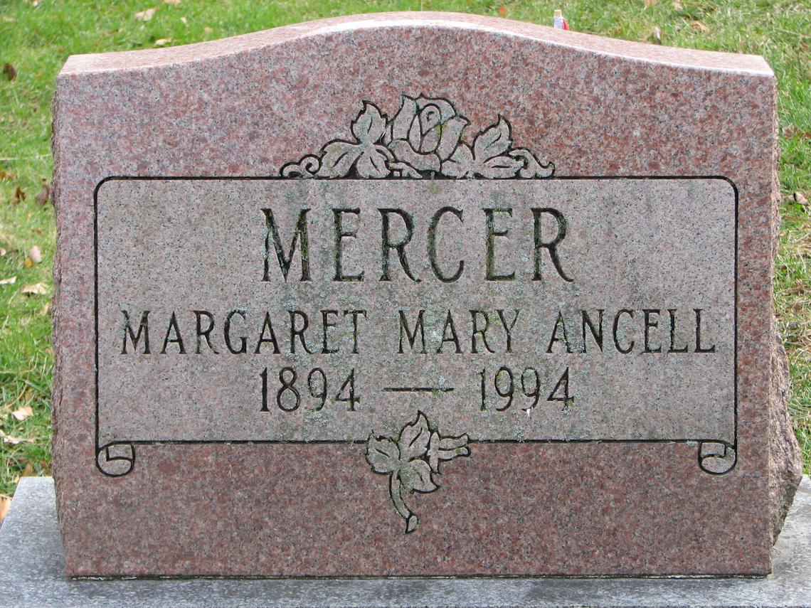 Margaret Mary Ancell Mercer 1894-1994