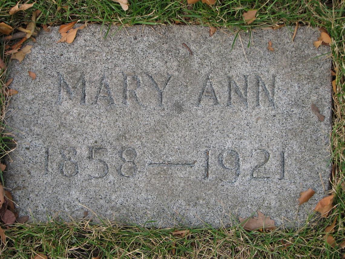 Mary Ann Falconer 1858-1921 beside James Sect E Row 1