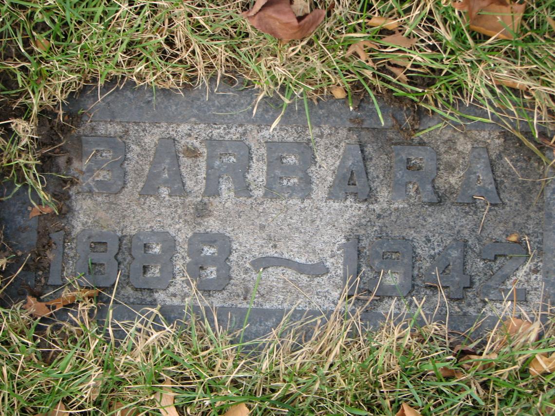 Barbara Watts 1888-1942 Sect E row 1