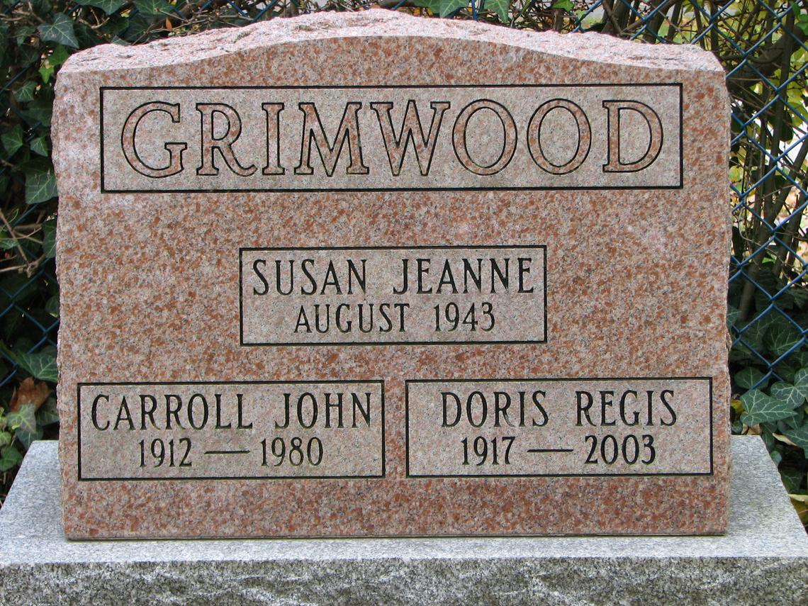 GRIMWOOD-Carroll John 1912-1980_Doris Regis 1917-2003_Susan Jeeanne 1943