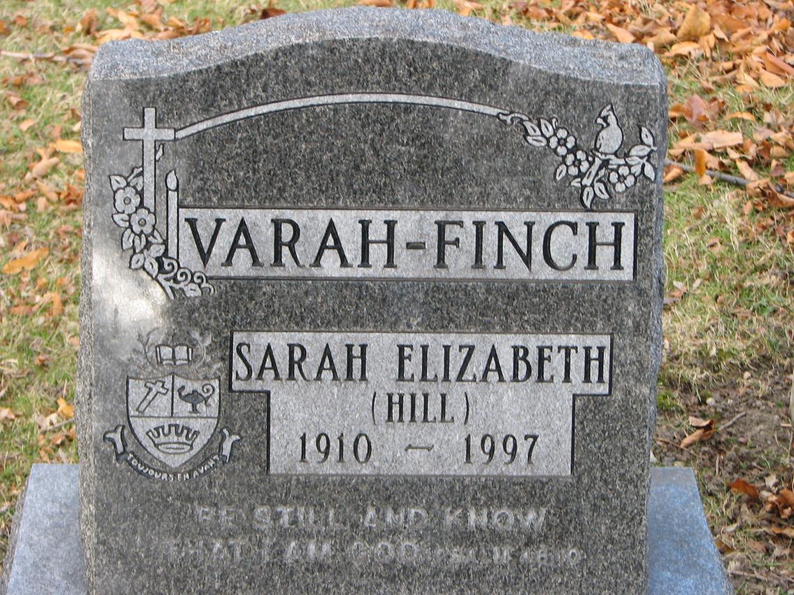 Sarah Elizabeth (Hill) 1910-1997 Varah-Finch