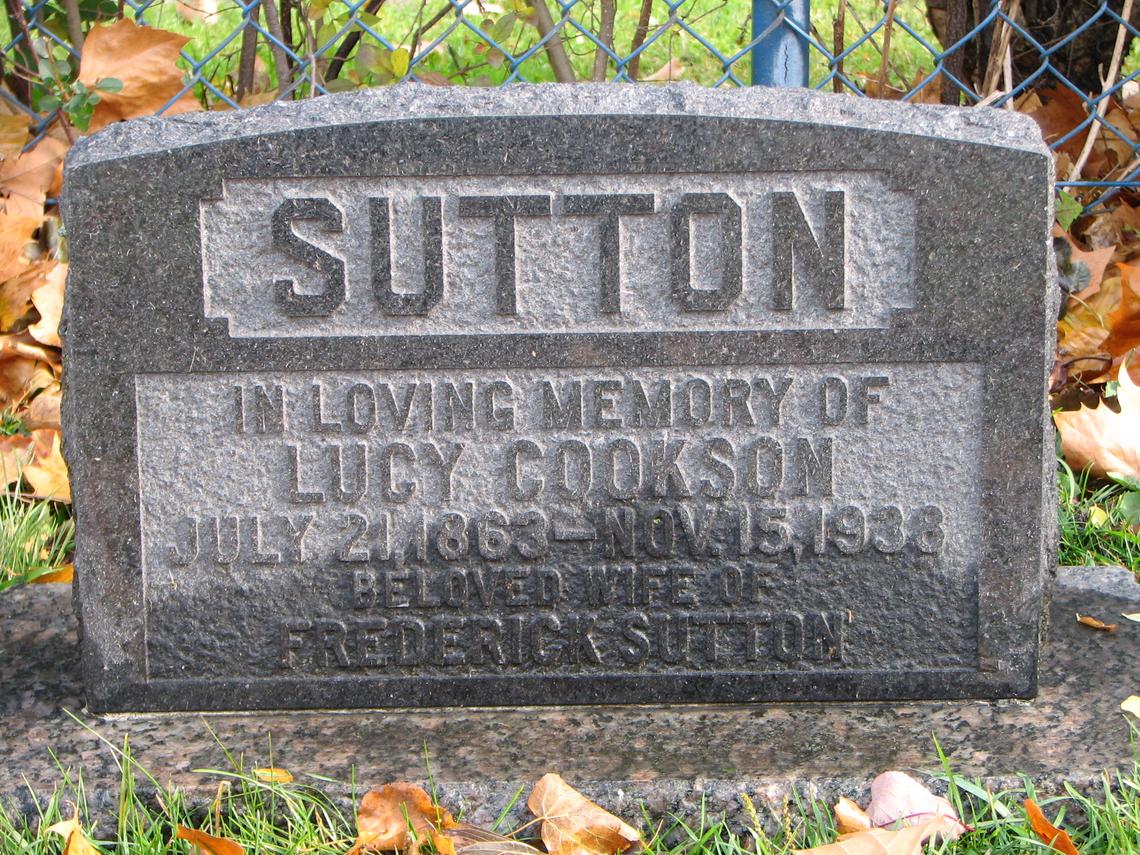 Lucy COOKSON - SUTTON 1963-1933 - Frederick Sutton