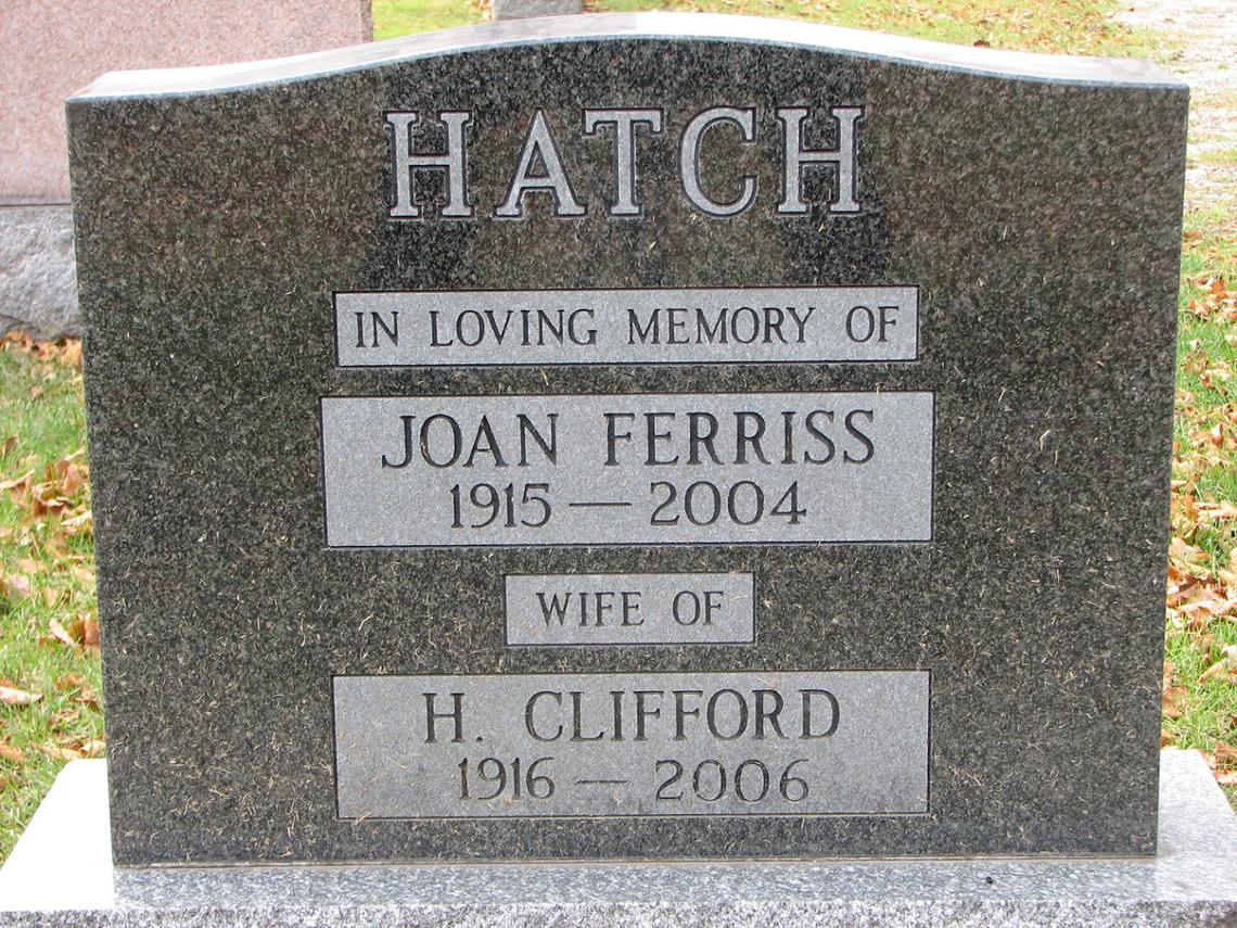 HATCH-H.Clifford 1916-2006_Joan-FERRISS-HATCH_1915-2004