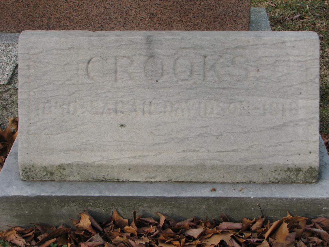Sarah Davidson Crooks 1856-1918 Sect E Row 1