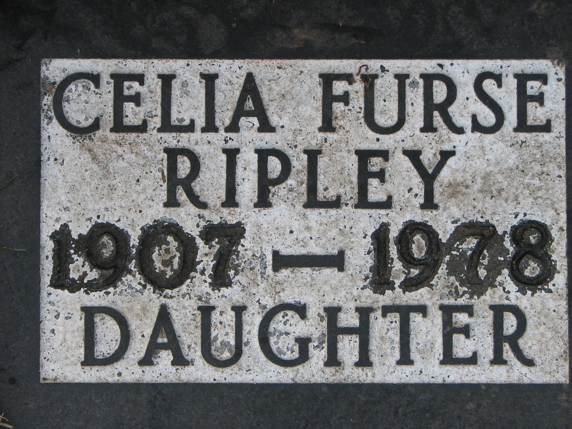 Celia Furse Ripley 1907-1978 Sect E row 4