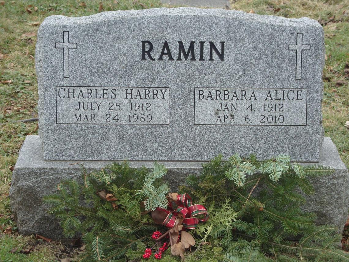 RAMIN-Charles Harry 1912-1989 _ Barbara Alice 1912-2010-SMACW Cemetery