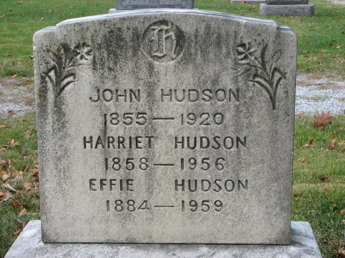 HUDSON-John-1855-1920_Harriett-1858-1956_Effie-1884-1959_Sect E Row 1