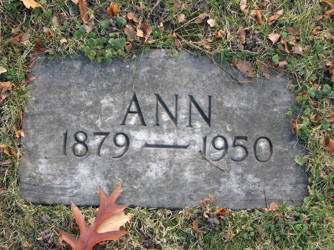 Ann WOODALL 1879-1950 Sect D row 5
