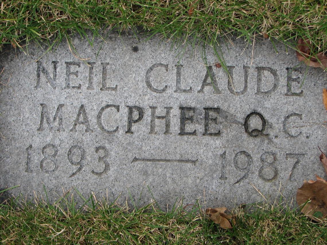 Neil Claude MacPhee Q.C. 1893-1987