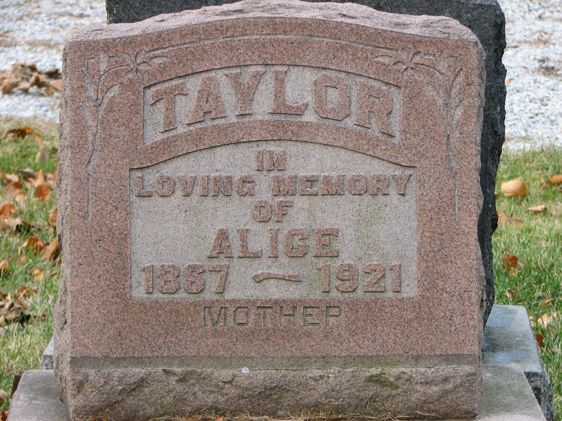 Alice Taylor 1867-1921 Sect E row 1