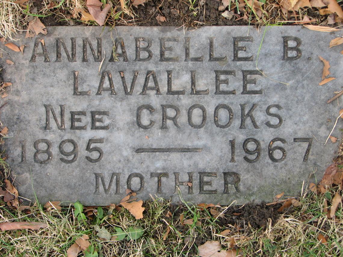 Annabelle B. CROOKS-Lavallee 1895-1967